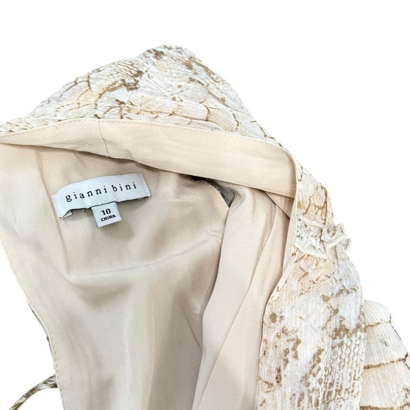 Gianni Bini Athena Snake Print Crinkled Chiffon Plunging A-Line Maxi Dress - Picture 12 of 16